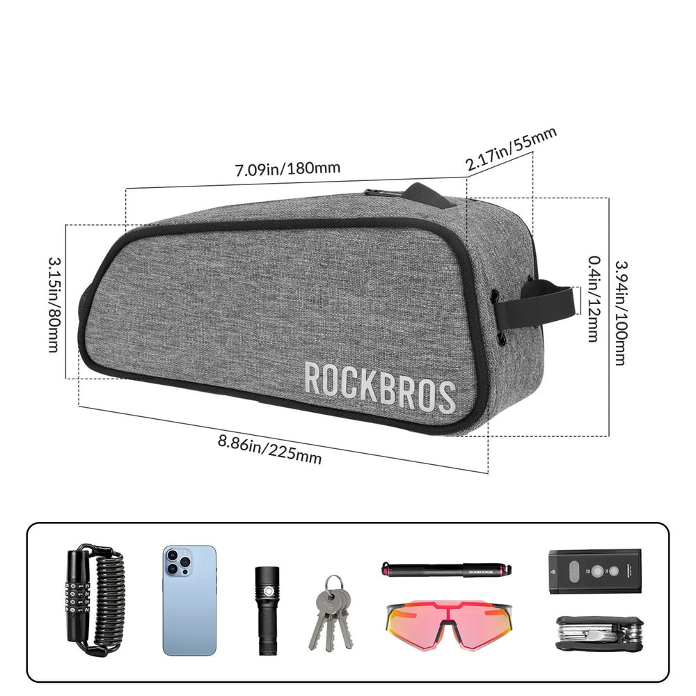 Rockbros TL004 ROAD TO SKY 0.7L Waterproof Frame Bike Bag - Gray_2