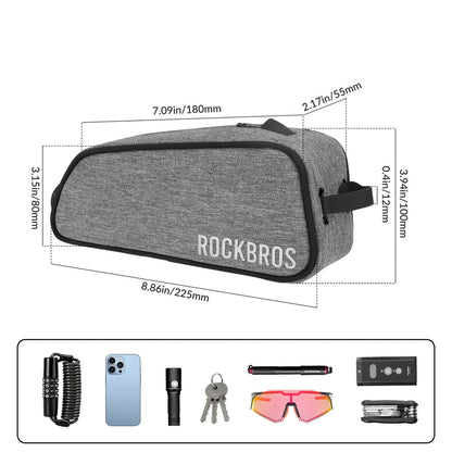 Rockbros TL004 ROAD TO SKY 0.7L Waterproof Frame Bike Bag - Gray_2