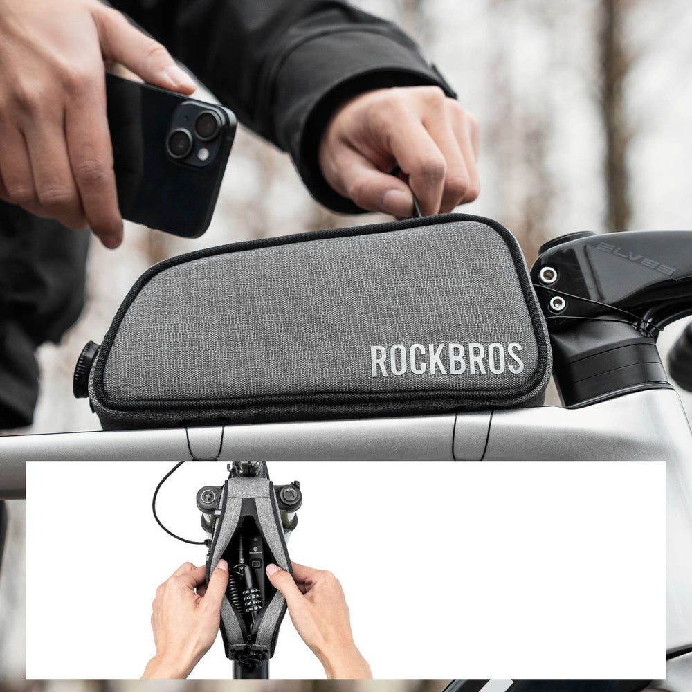 Rockbros TL004 ROAD TO SKY 0.7L Waterproof Frame Bike Bag - Gray_4