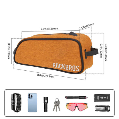 Rockbros TL004 ROAD TO SKY 0.7 l waterproof frame bag - orange_2