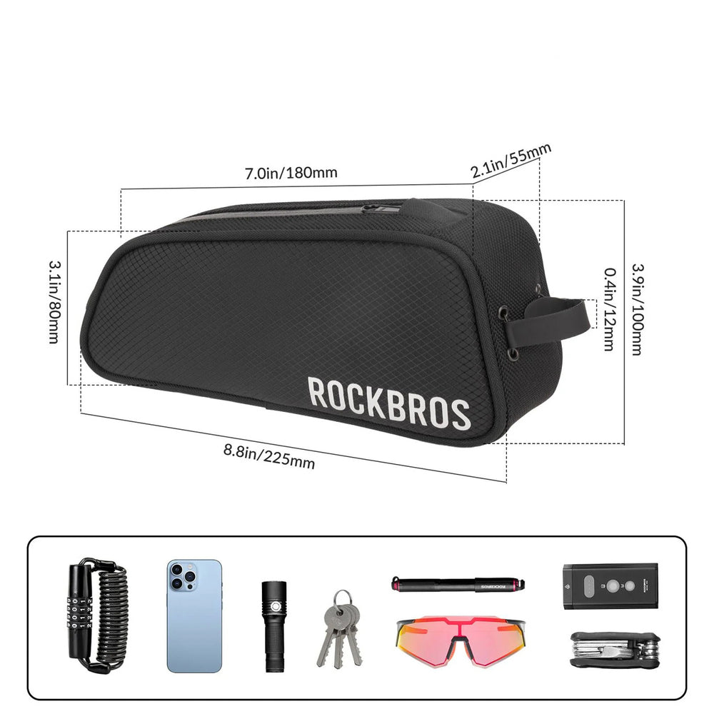 Rockbros TL004 ROAD TO SKY 0.7L Waterproof Frame Bike Bag - Black_2