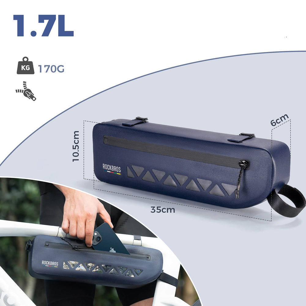 Rockbros AS-140 ROAD TO SKY waterproof frame bag 1.7 l - blue_4