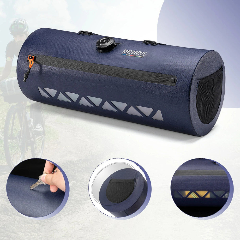 Rockbros AS-144 ROAD TO SKY handlebar bicycle bag, waterproof, 4 l - blue_3