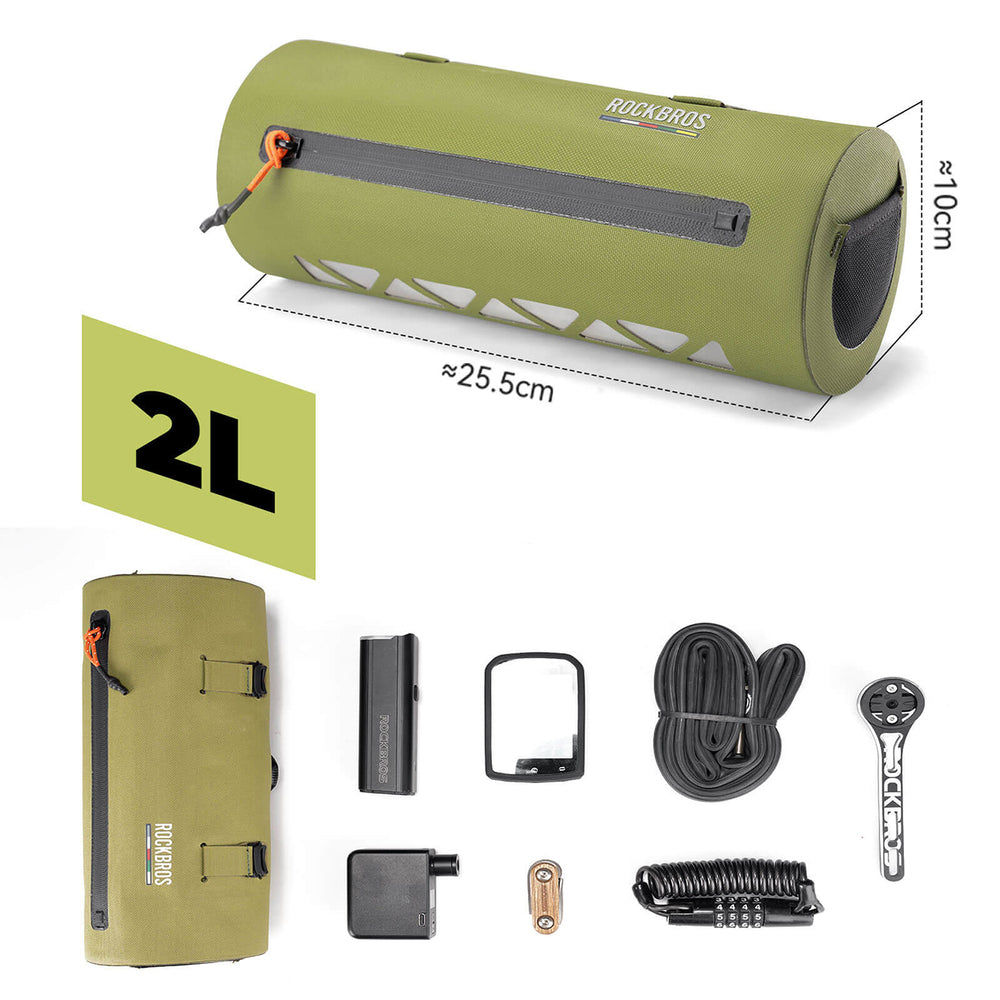 Rockbros AS-145 ROAD TO SKY handlebar bicycle bag, waterproof, 2 l - green_3