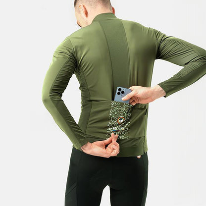 Rockbros TLWT001 ROAD TO SKY windproof insulated cycling jersey L - green_3