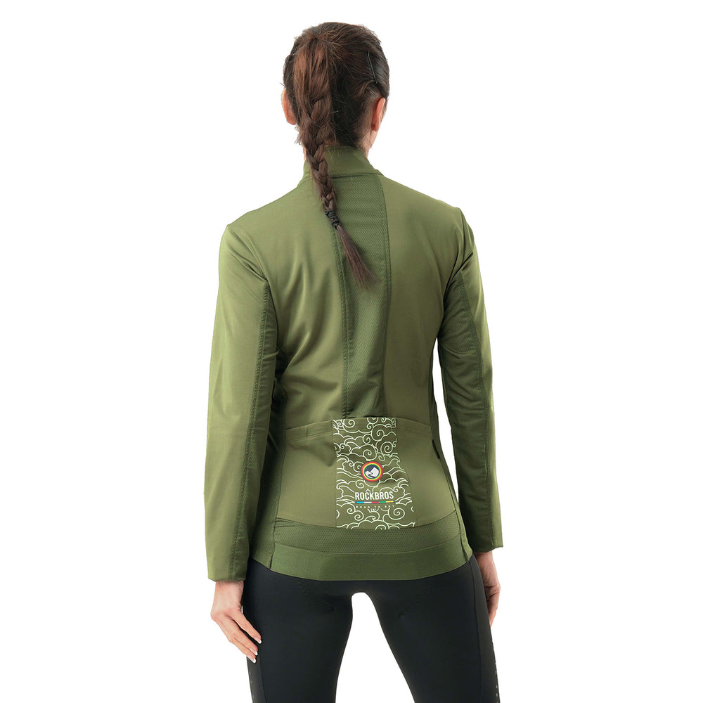 Rockbros TLWT001 ROAD TO SKY windproof insulated cycling jersey L - green_4