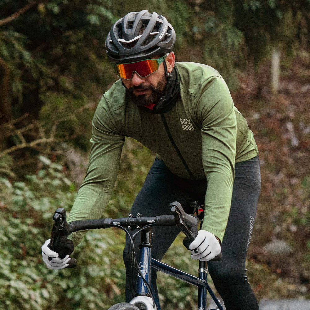 Rockbros TLWT001 ROAD TO SKY windproof insulated cycling jersey L - green_5