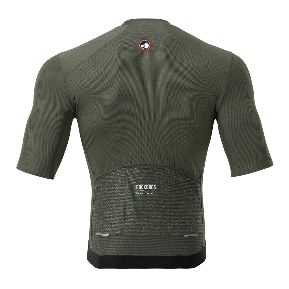 Rockbros 15220004004 ROAD TO SKY men's cycling jersey short sleeve L - green_2