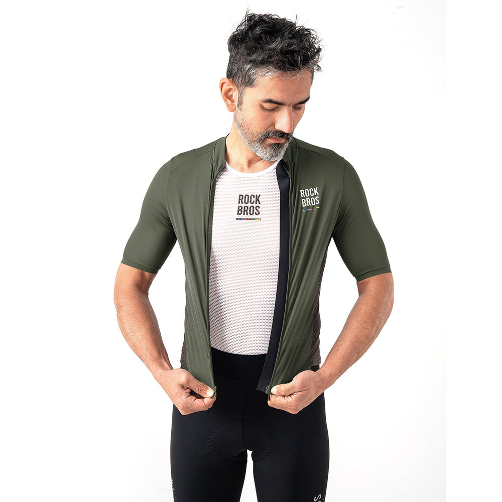 Rockbros 15220004004 ROAD TO SKY men's cycling jersey short sleeve L - green_4