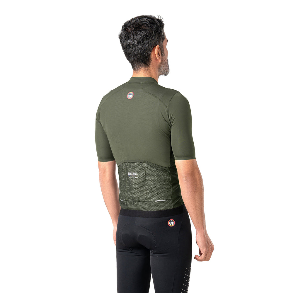 Rockbros 15220004004 ROAD TO SKY men's cycling jersey short sleeve L - green_5