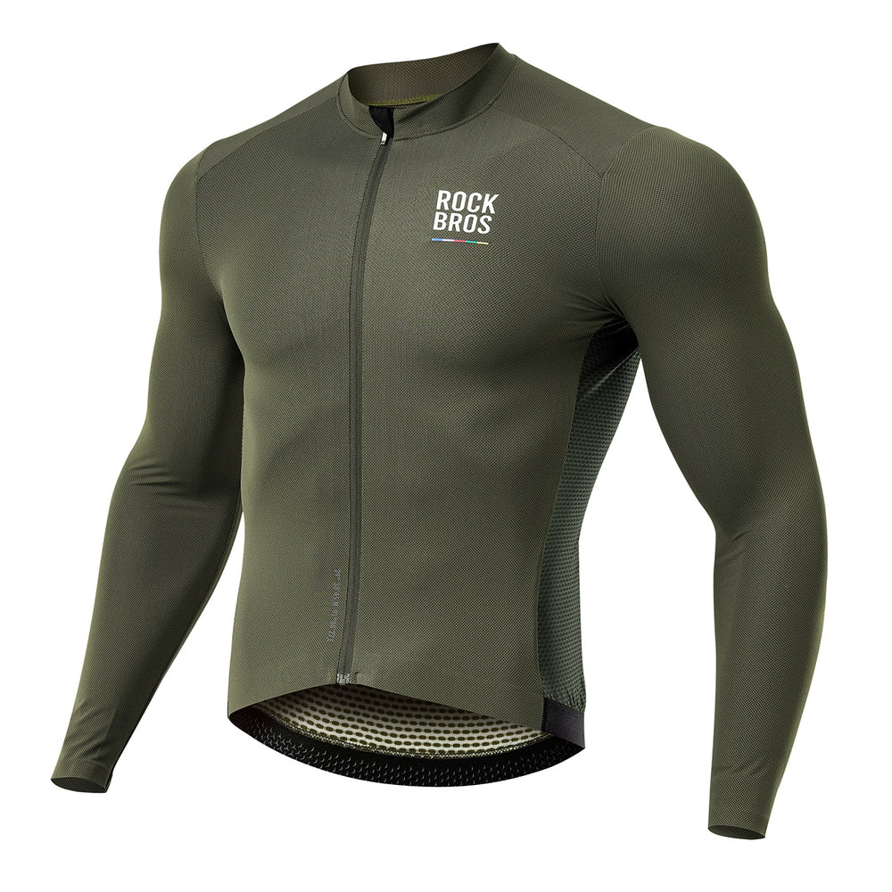 Rockbros 15220003003 ROAD TO SKY men's cycling jersey long sleeve M - green_0