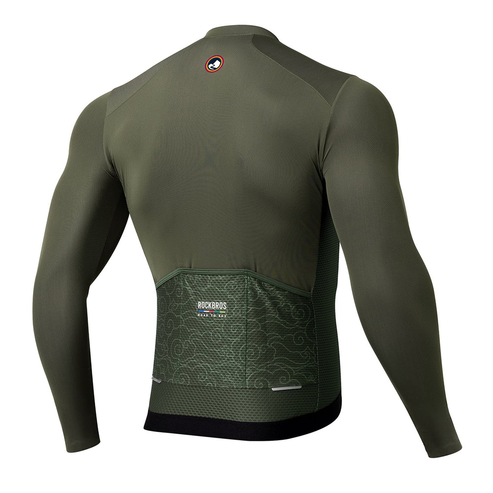 Rockbros 15220003003 ROAD TO SKY men's cycling jersey long sleeve M - green_1