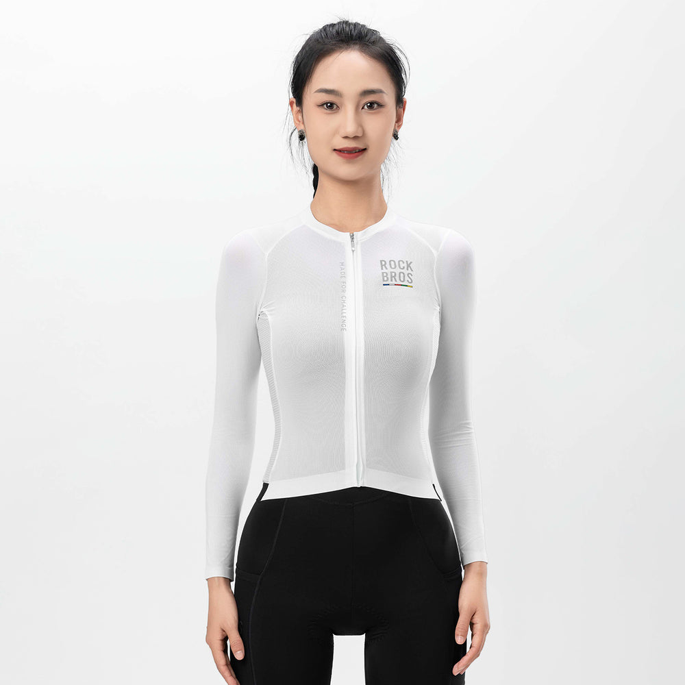 Rockbros 15110012004 ROAD TO SKY Women's Cycling Jersey, Long Sleeve, M - White_3