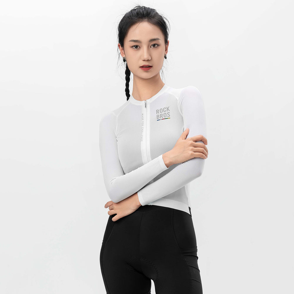 Rockbros 15110012004 ROAD TO SKY Women's Cycling Jersey, Long Sleeve, M - White_4