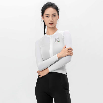 Rockbros 15110012005 ROAD TO SKY Women's Cycling Jersey, Long Sleeve, L - White_4