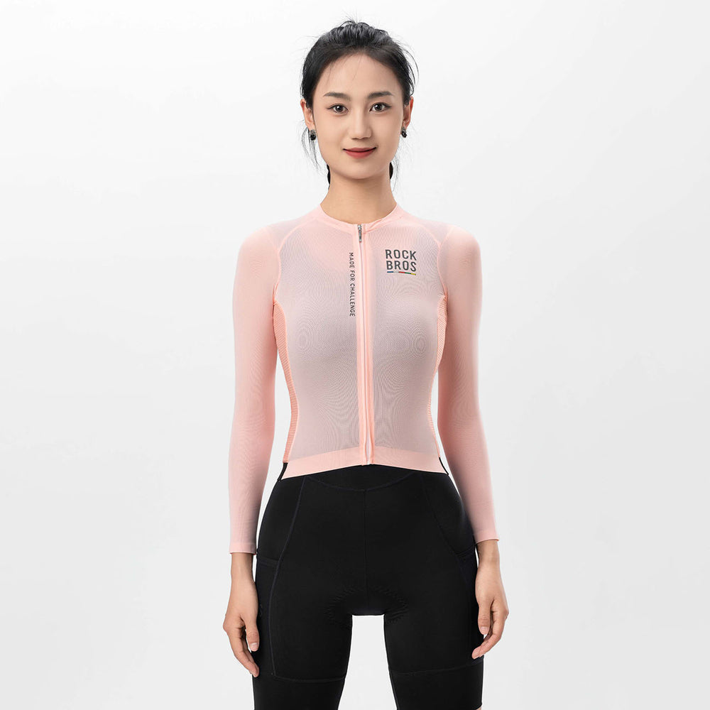 Rockbros 15110012010 ROAD TO SKY women's cycling jersey long sleeve S - pink_4