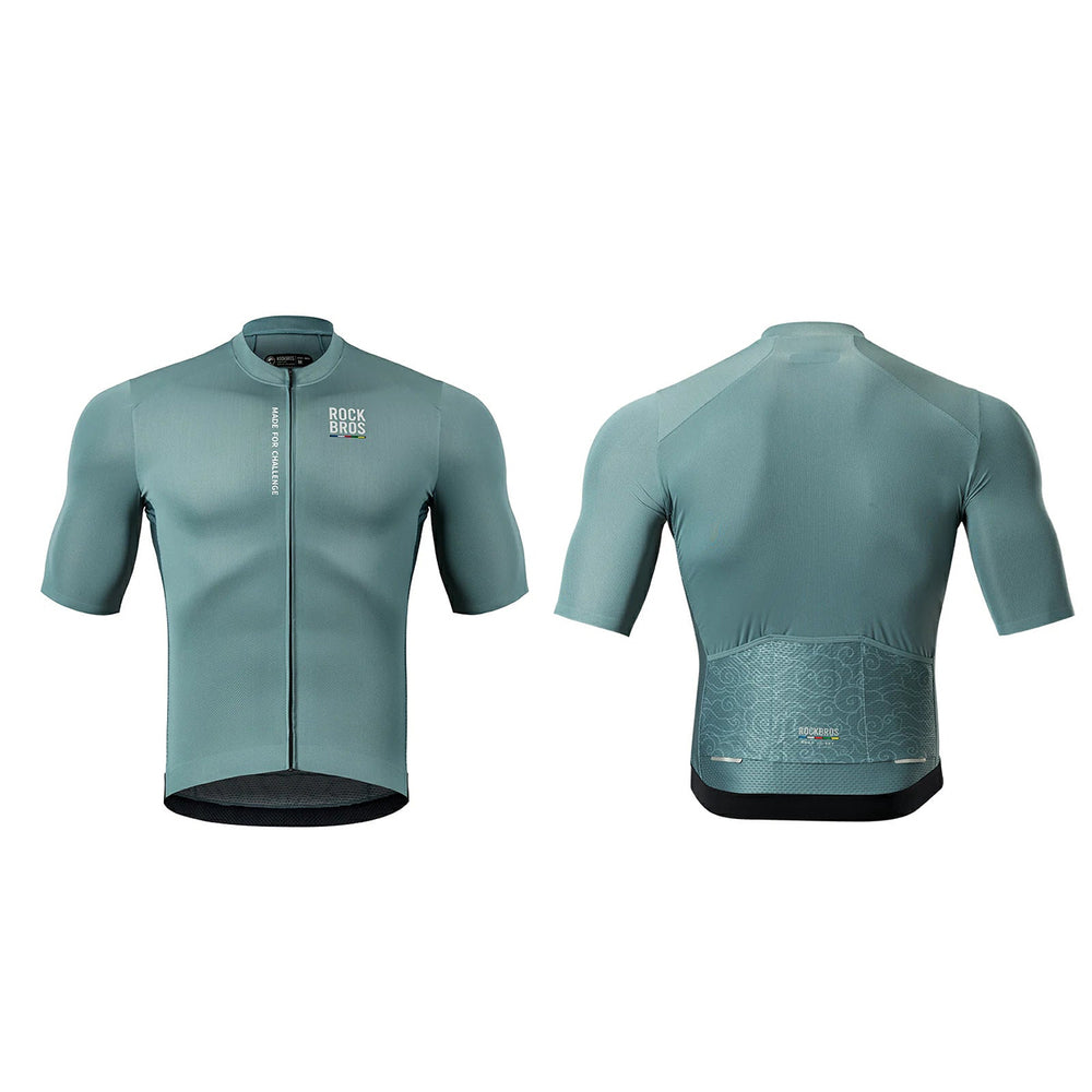 Rockbros 15120014016 ROAD TO SKY men's cycling jersey short sleeve S - gray-blue_1
