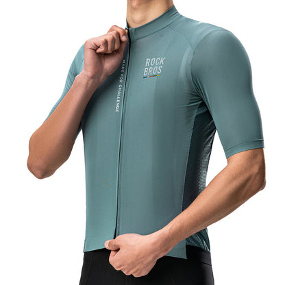 Rockbros 15120014016 ROAD TO SKY men's cycling jersey short sleeve S - gray-blue_2