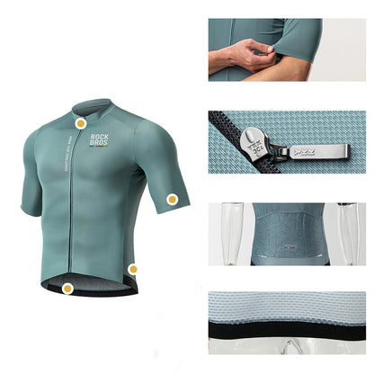 Rockbros 15120014016 ROAD TO SKY men's cycling jersey short sleeve S - gray-blue_3