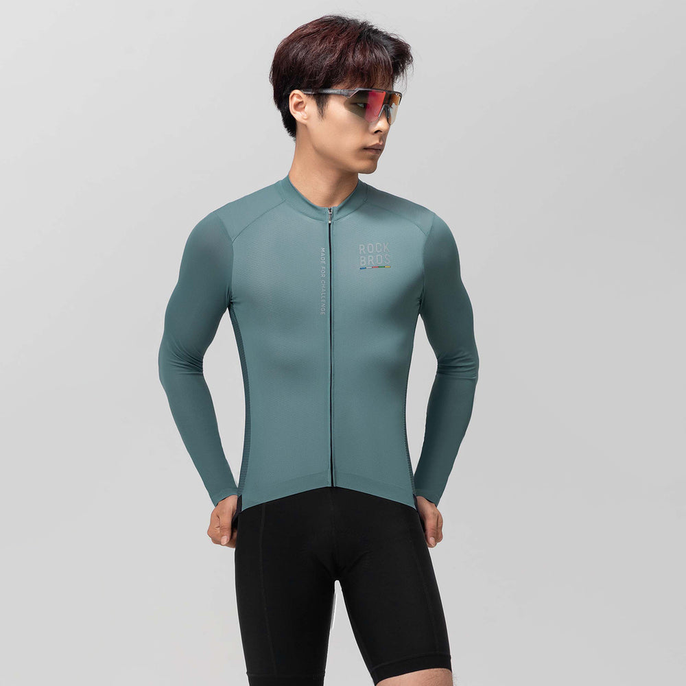 Rockbros 15120015018 ROAD TO SKY men's cycling jersey long sleeve L - gray-blue_1
