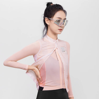 Rockbros TLMJ003 ROAD TO SKY women's cycling vest lightweight breathable L - pink_5