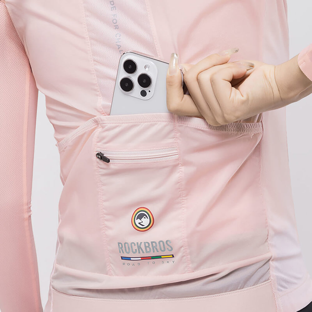Rockbros TLMJ003 ROAD TO SKY women's cycling vest lightweight breathable L - pink_6