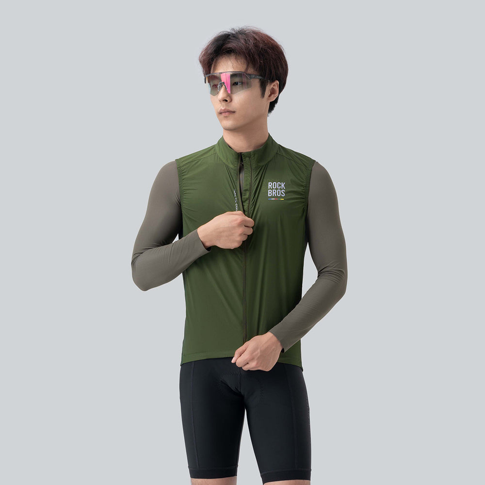 Rockbros TLMJ003-01 ROAD TO SKY men's lightweight breathable cycling vest L - green_1