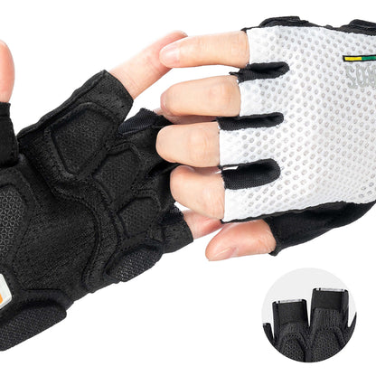 Rockbros TLS004 ROAD TO SKY Short Shock Absorbing Cycling Gloves S - White_3