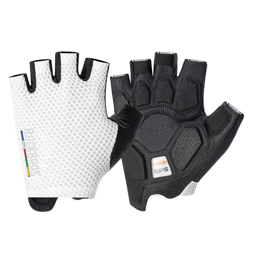Rockbros TLS004 ROAD TO SKY Short Shock Absorbing Cycling Gloves L - White_0