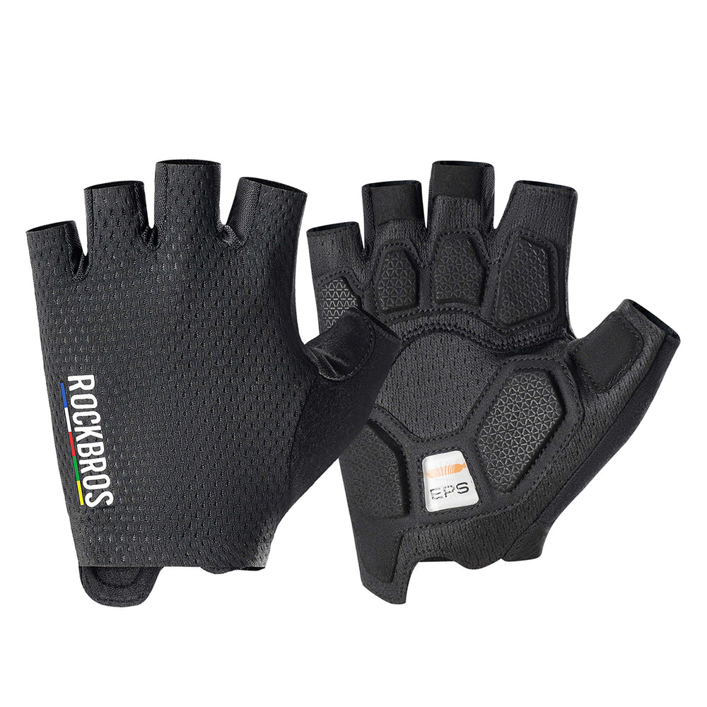 Rockbros TLS004 ROAD TO SKY Short Shock Absorbing Cycling Gloves S - Black_0