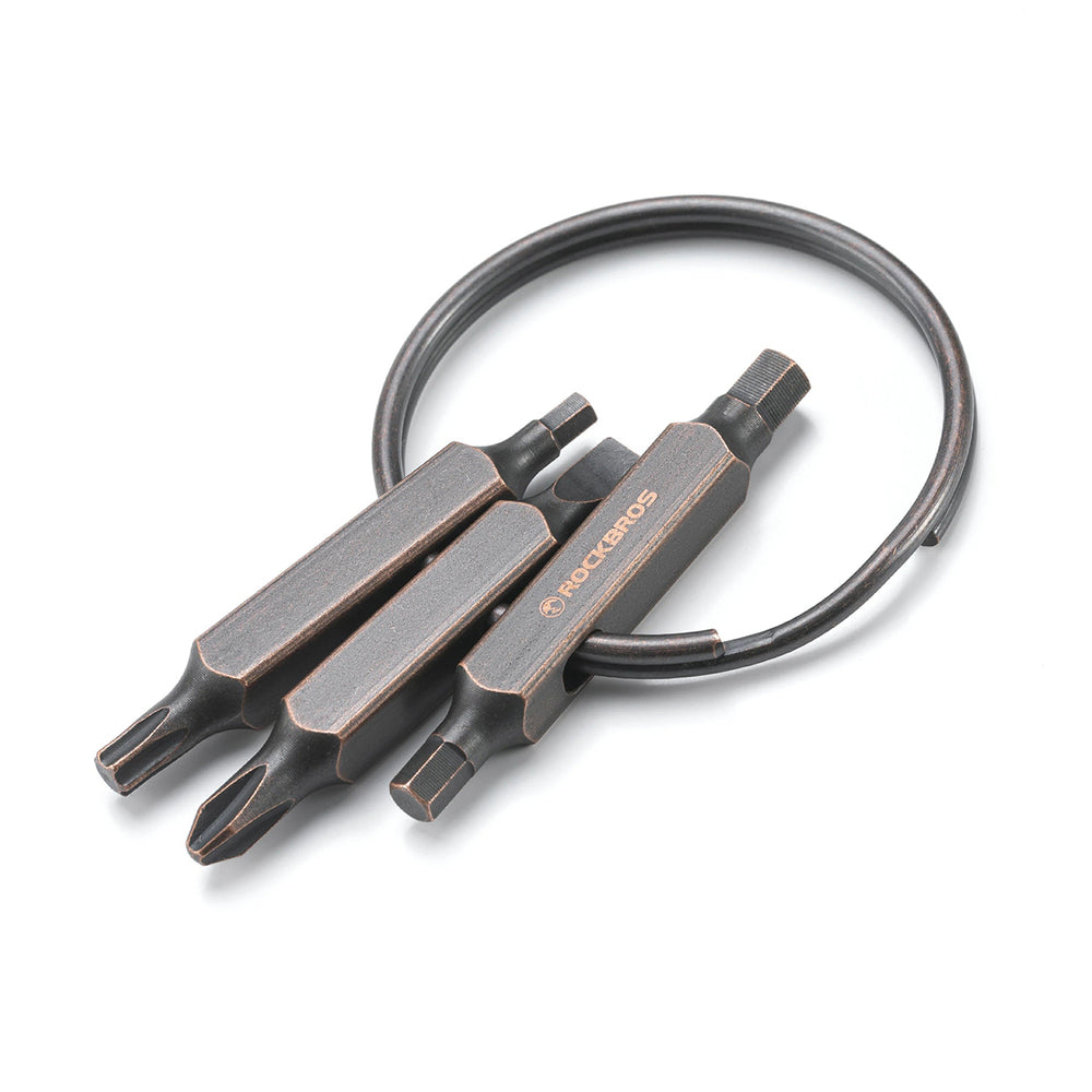 Rockbros VK-ARCO3 ROAD TO SKY Multitool 6-in-1 Keychain - Brown_0