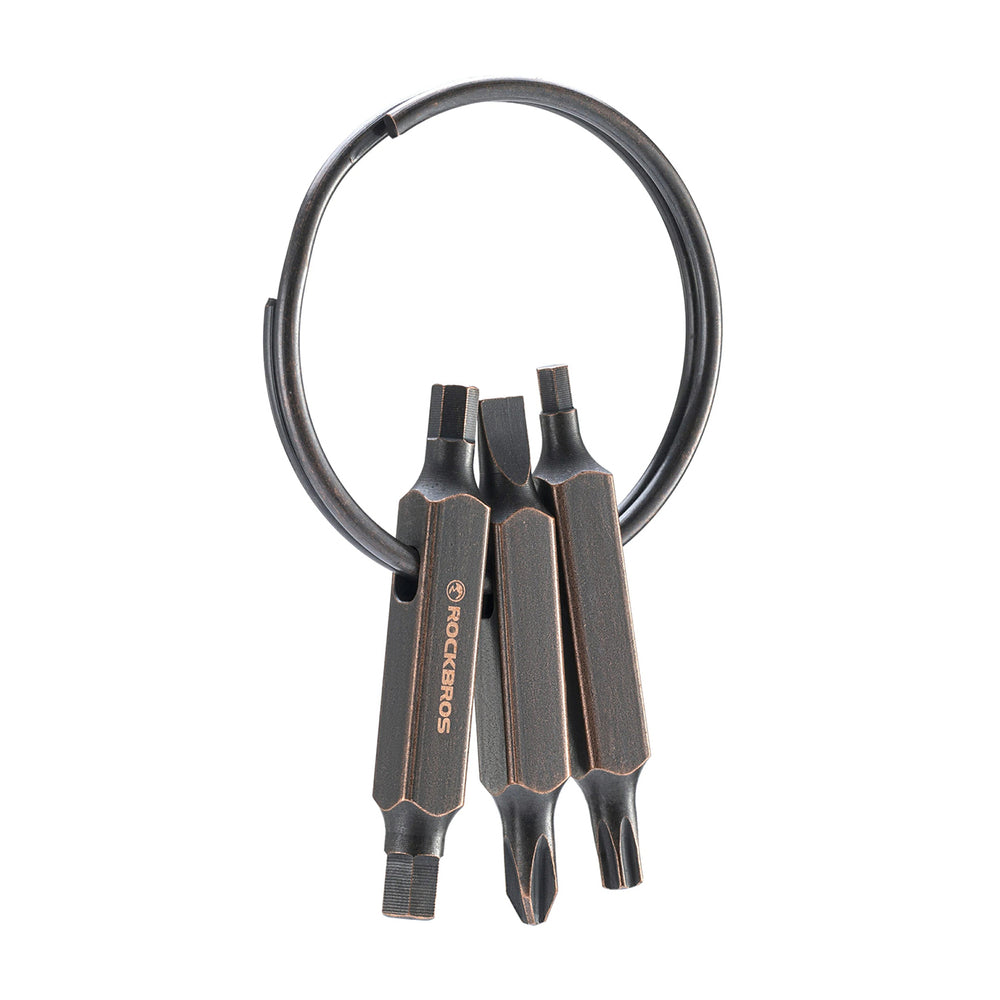 Rockbros VK-ARCO3 ROAD TO SKY Multitool 6-in-1 Keychain - Brown_1