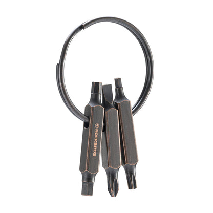 Rockbros VK-ARCO3 ROAD TO SKY Multitool 6-in-1 Keychain - Brown_1