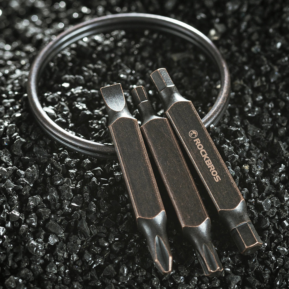 Rockbros VK-ARCO3 ROAD TO SKY Multitool 6-in-1 Keychain - Brown_2