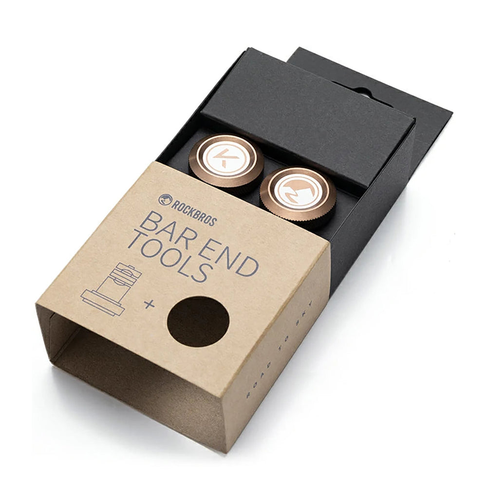 Rockbros VK-KB10 ROAD TO SKY Aluminum Handlebar Plugs - Brown_5