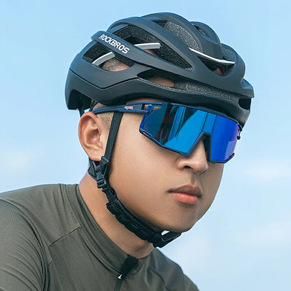 Rockbros SP258 ROAD TO SKY Cycling Glasses Polarized Blue Lenses - Navy Blue_1