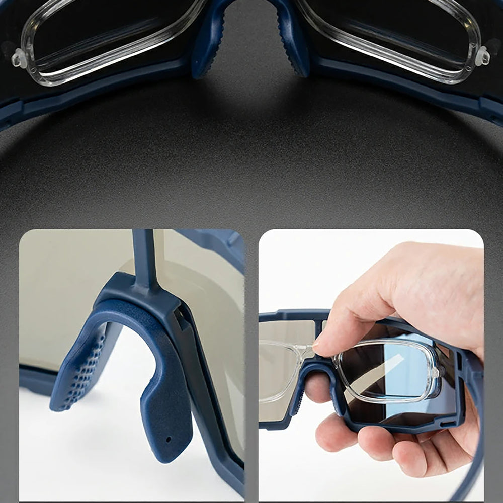 Rockbros SP258 ROAD TO SKY Cycling Glasses Polarized Blue Lenses - Navy Blue_4