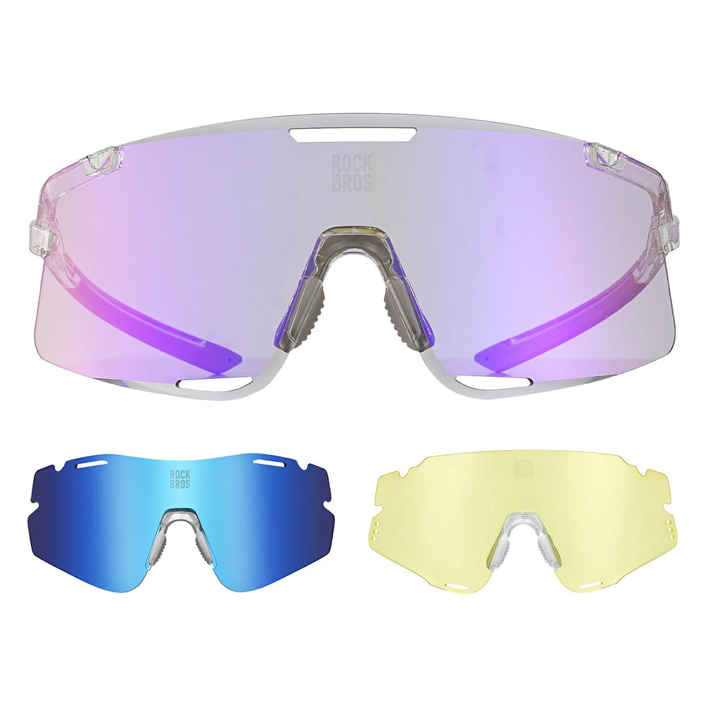 Rockbros SP338 ROAD TO SKY Cycling Glasses with Interchangeable Lenses - Clear_3