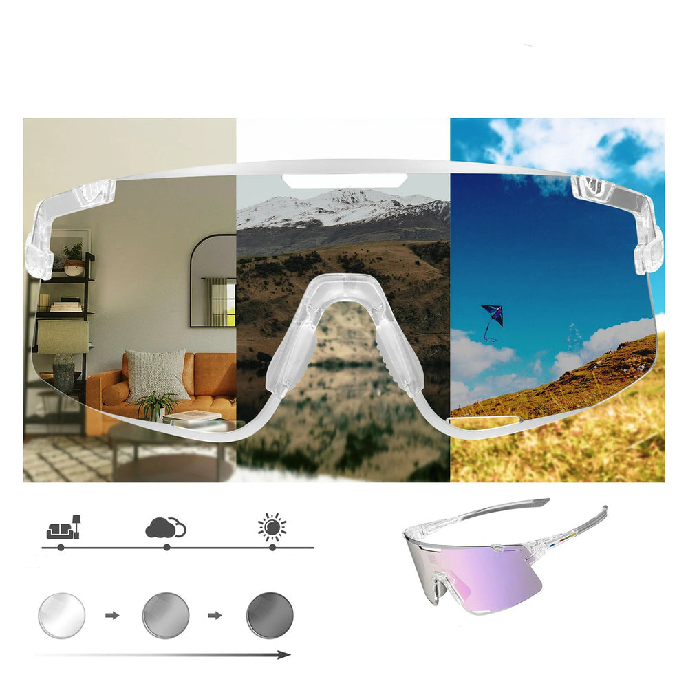 Rockbros SP338 ROAD TO SKY Cycling Glasses with Interchangeable Lenses - Clear_4