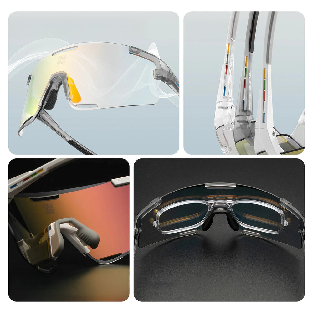 Rockbros SP338 ROAD TO SKY Cycling Glasses with Interchangeable Lenses - Gray_10