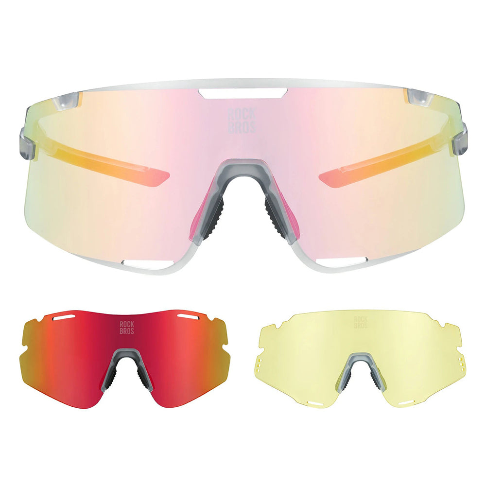 Rockbros SP338 ROAD TO SKY Cycling Glasses with Interchangeable Lenses - Gray_1