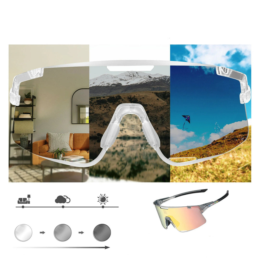 Rockbros SP338 ROAD TO SKY Cycling Glasses with Interchangeable Lenses - Gray_5