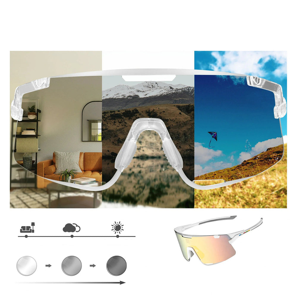 Rockbros SP338 ROAD TO SKY Cycling Glasses with Interchangeable Lenses - Cream_4