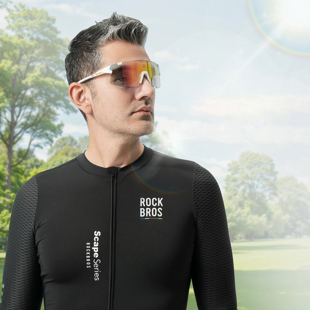 Rockbros SP338 ROAD TO SKY Cycling Glasses with Interchangeable Lenses - Cream_5