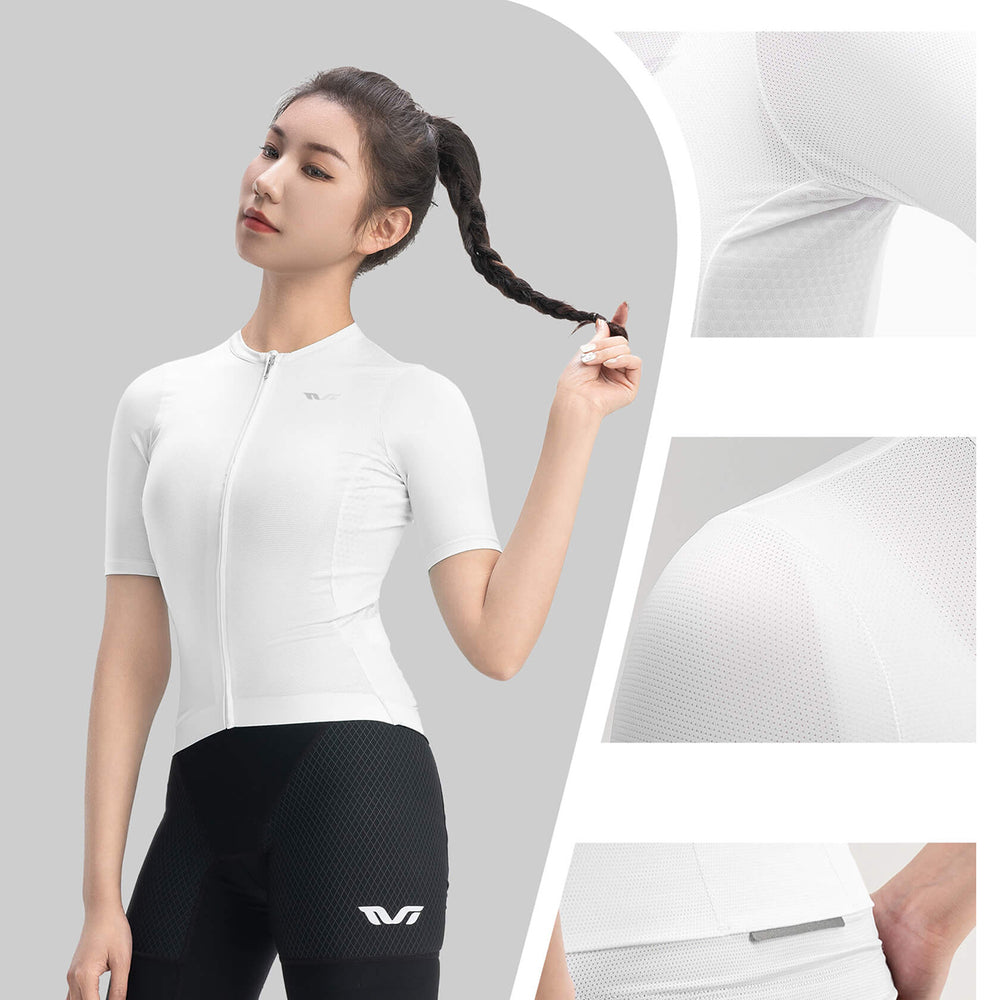 Rockbros 15210007011 TVI L Women's Cycling Jersey - White_5