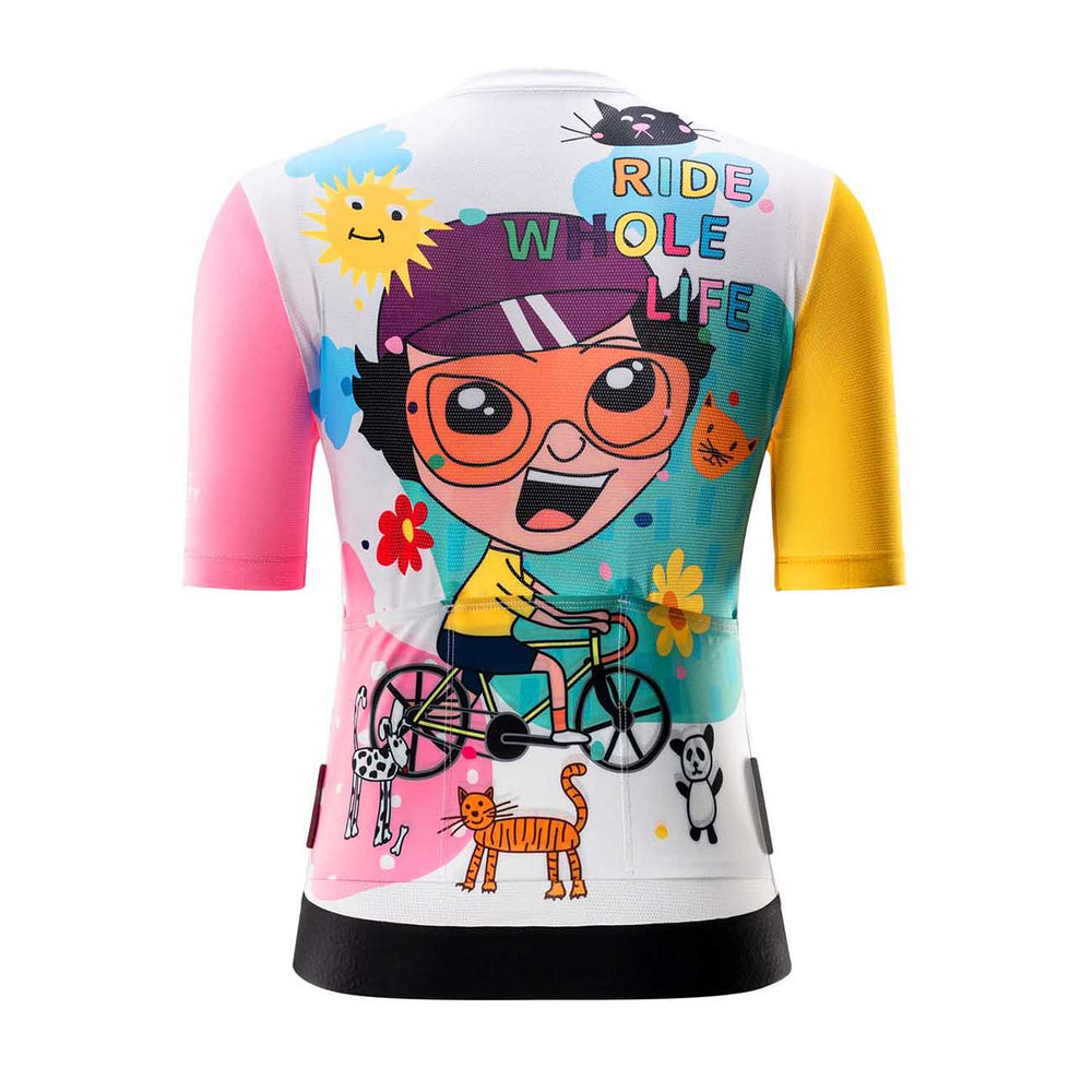 Rockbros 15210005003 S Women's Cycling Jersey with Print - White_1