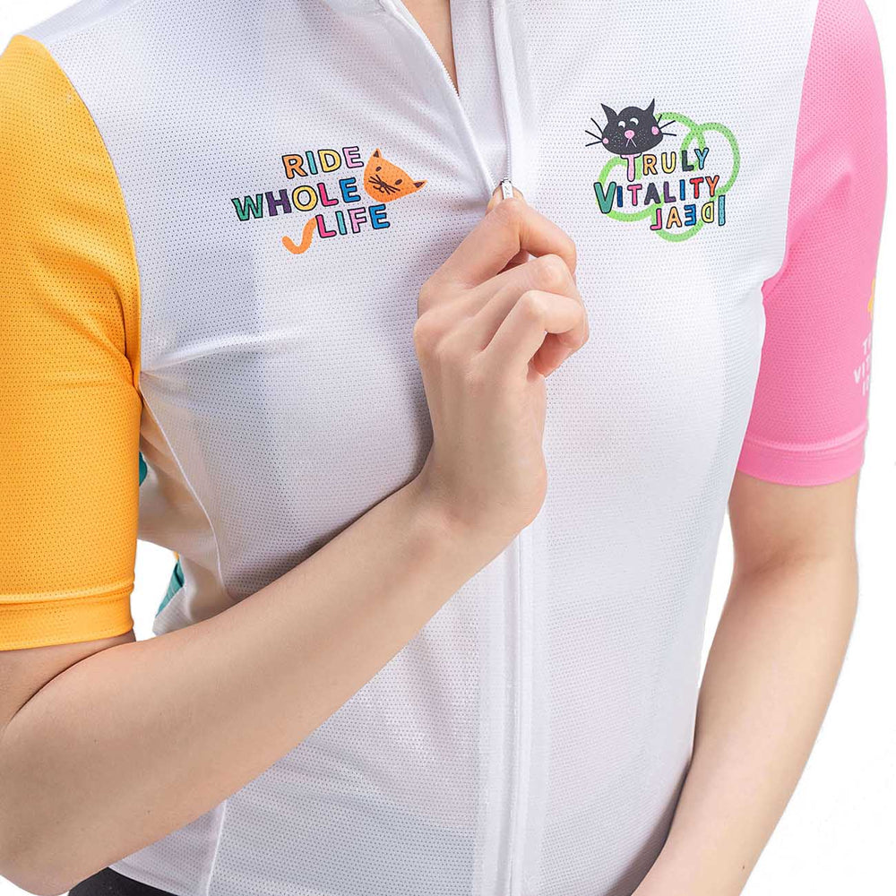 Rockbros 15210005005 L Women's Cycling Jersey with Print - White_6