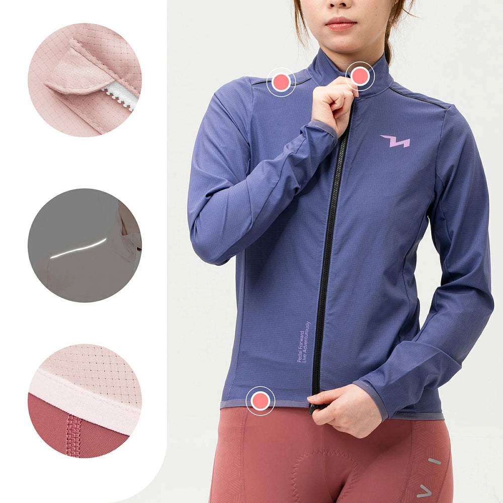 Rockbros YPW069 TVI L Women's Cycling Jacket - Purple_3