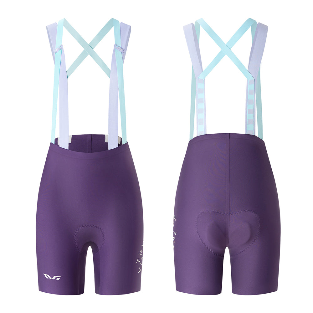 Rockbros YDDK017-1 TVI Women's Cycling Shorts with Bib and Pad Size S - Purple_1