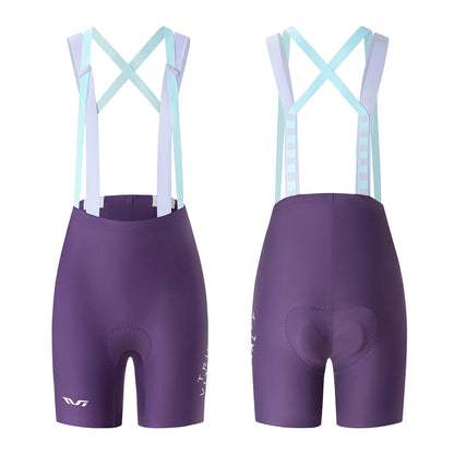 Rockbros YDDK017-1 TVI Women's Cycling Shorts with Bib and Pad Size S - Purple_1